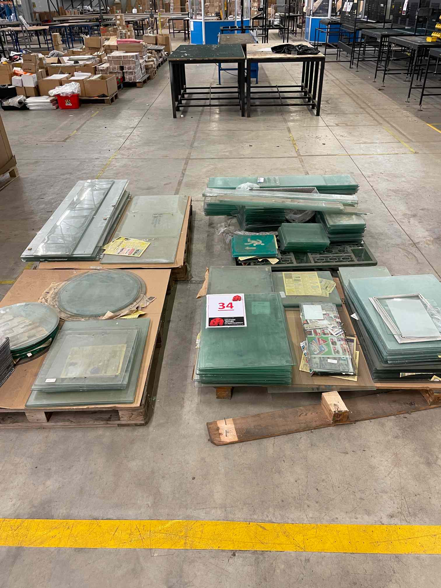 4 X PALLETS VARIOUS SIZED GLASS