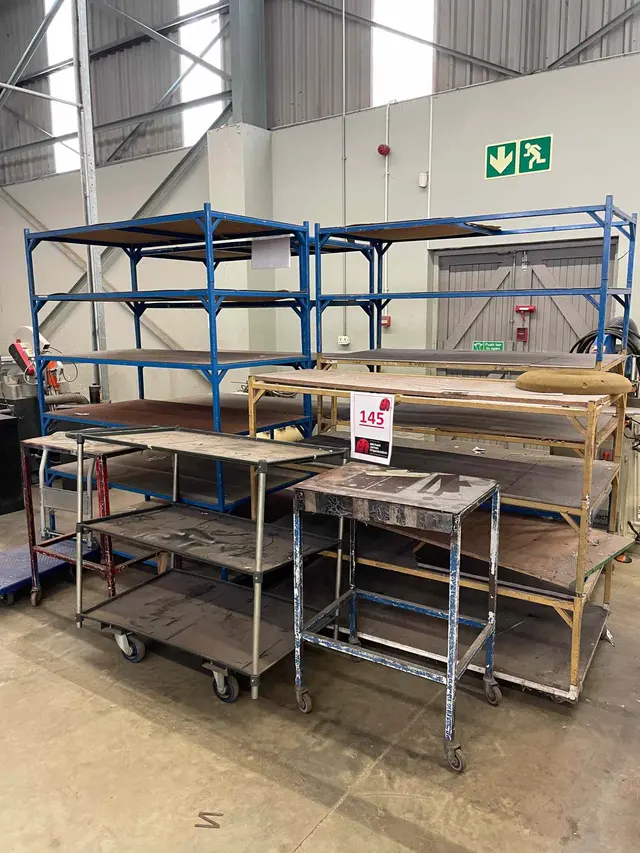 QTY MOBILE TROLLEY/SHELVING UNITS