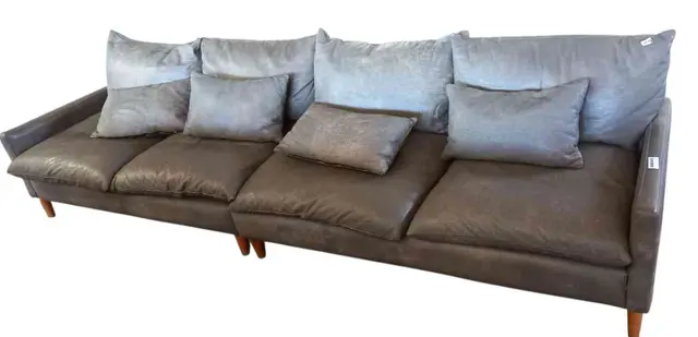 Detachable 2 x 2-Seater Leather Couches
