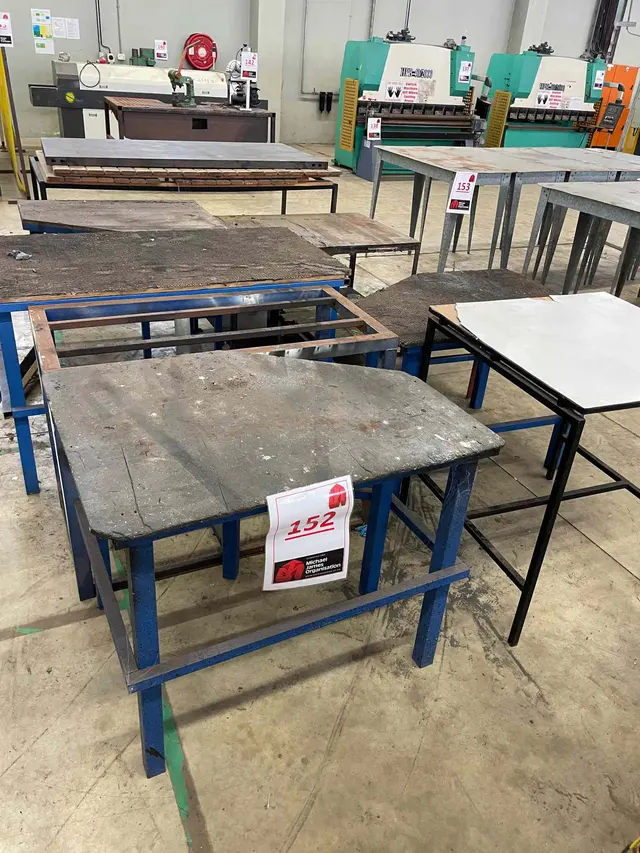 QTY STEEL WOODEN TOP WORKTABLES