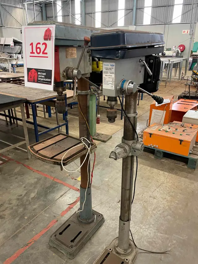 2 X DRILL PRESSES (MAC AFRIC) & ADENDORF BENCH GRINDER