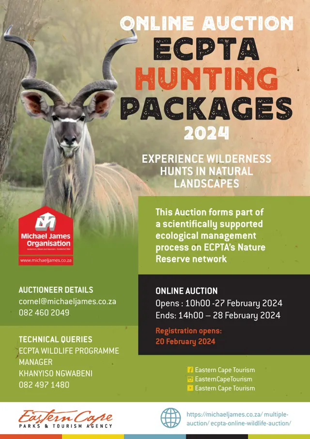Online Auction - Wildlife Hunting Packages- ECPTA - Eastern Cape A-3484