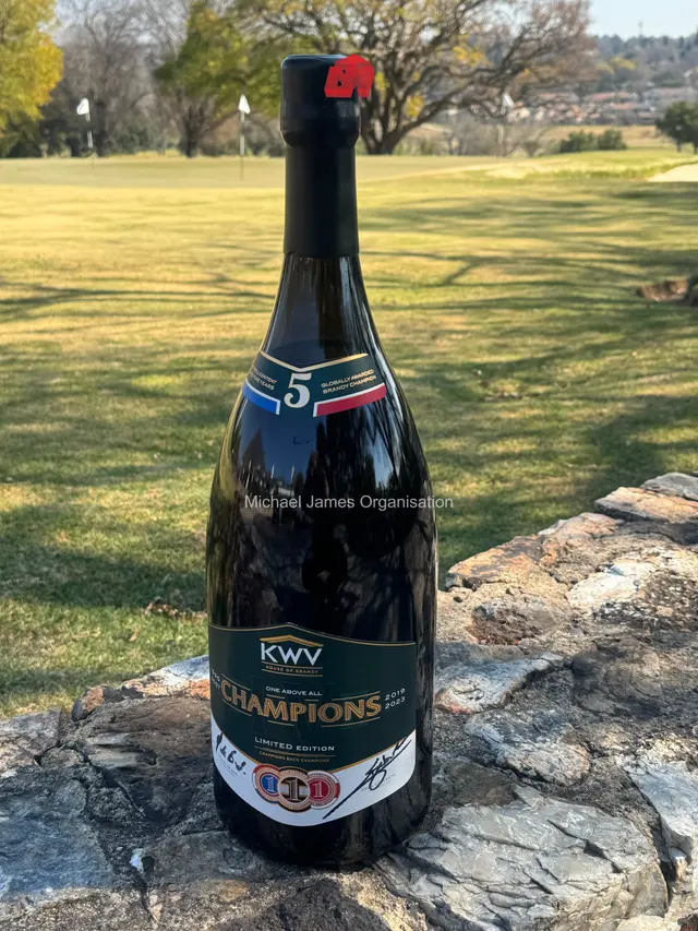 Collector’s 5lt KWV brandy signed by Eben Etzebeth