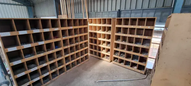 5 x Pigeon hole cupboards with assorted screws