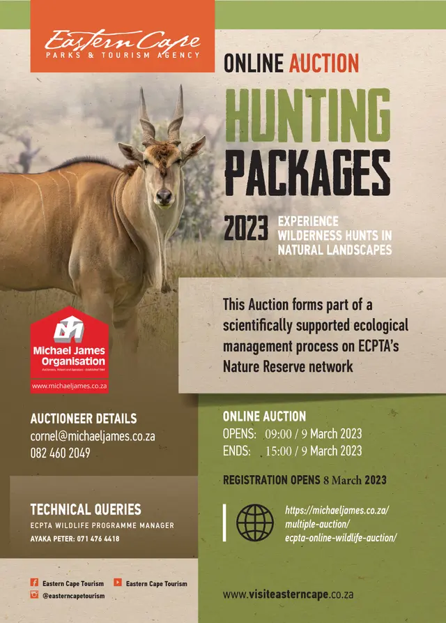Online Auction - Wildlife Hunting Packages (Balance) - Eastern Cape A-3387