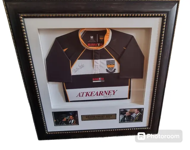 2010 1st XV Rugby Tour to New Zealand, 1st XV Captain Arnold Vosloo's jersey. Jersey Signed by Jake White and Eddie Jones who's Springbok rugby side won the World Cup in 2007.