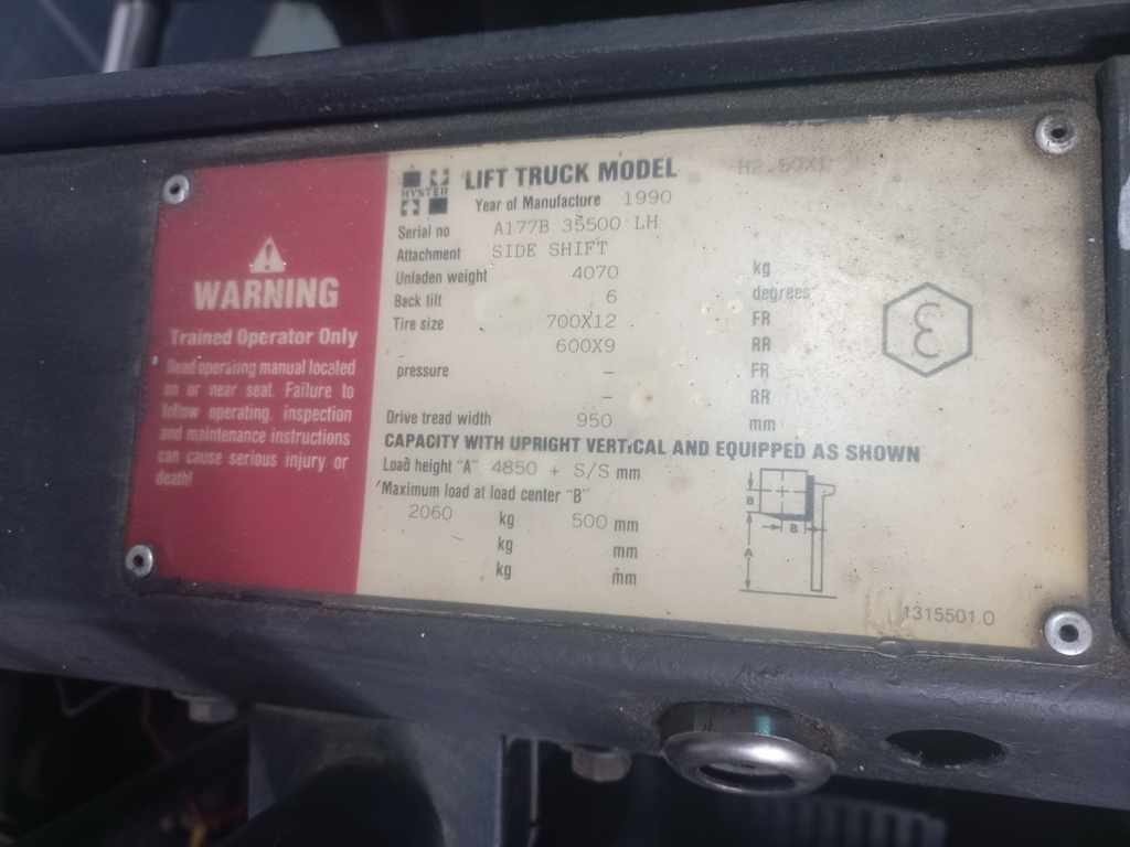 1990 Hyster Forklift (NON RUNNER) thumbnail 6
