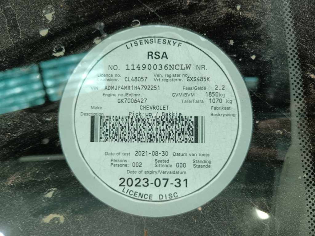 2017 Chevrolet Utility 1.4 P/U S/C (NON RUNNER) thumbnail 8