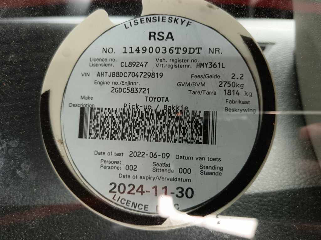 2019 TOYOTA HILUX 2.4 GD-6 RB A/T P/U E/CAB thumbnail 10
