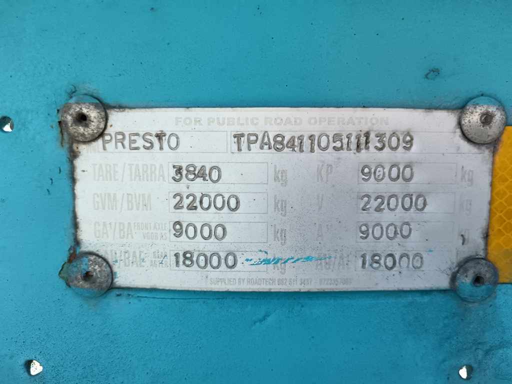 1985 PRESTO DOUBLE AXLE SKELETAL thumbnail 4