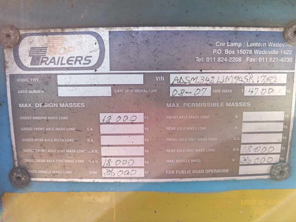 2007 TOP TRAILERS DOUBLE AXLE SKELETAL thumbnail 4