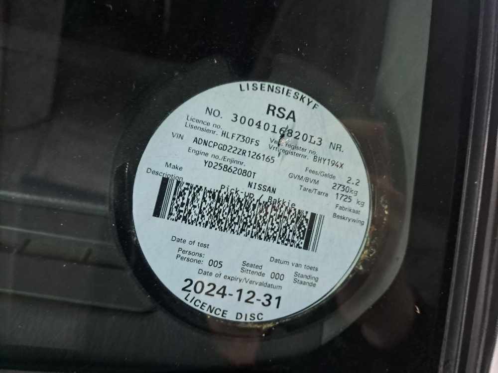2020 NISSAN HARDBODY NP300 2.5 TDI HI RIDER P/U D/C thumbnail 2