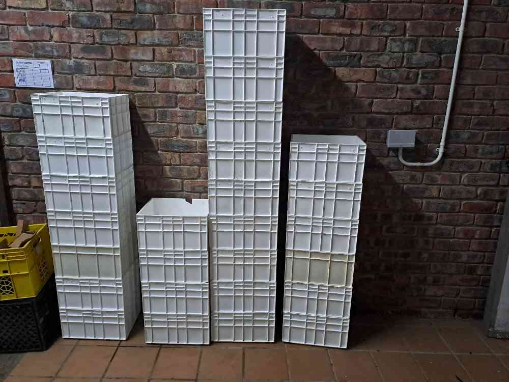 White Plastic Crates (Approximately 25)