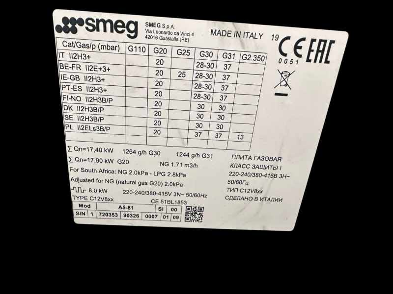 Smeg Cooker With Gas Hob (150x60 cm) thumbnail 2