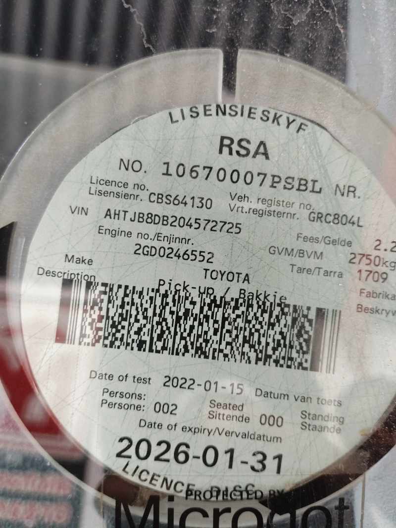2017 TOYOTA HILUX 2.4 GD-6 RB SRX P/U S/C thumbnail 11