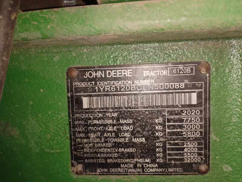 2021 JOHN DEERE 6120 B TRACTOR thumbnail 9