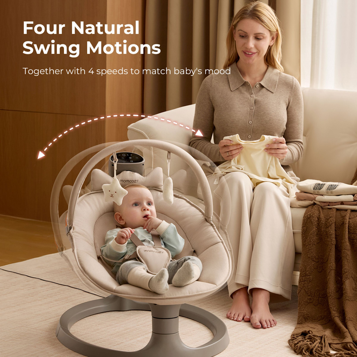 Momcozy 2-in-1 Electric Baby Swing thumbnail 4