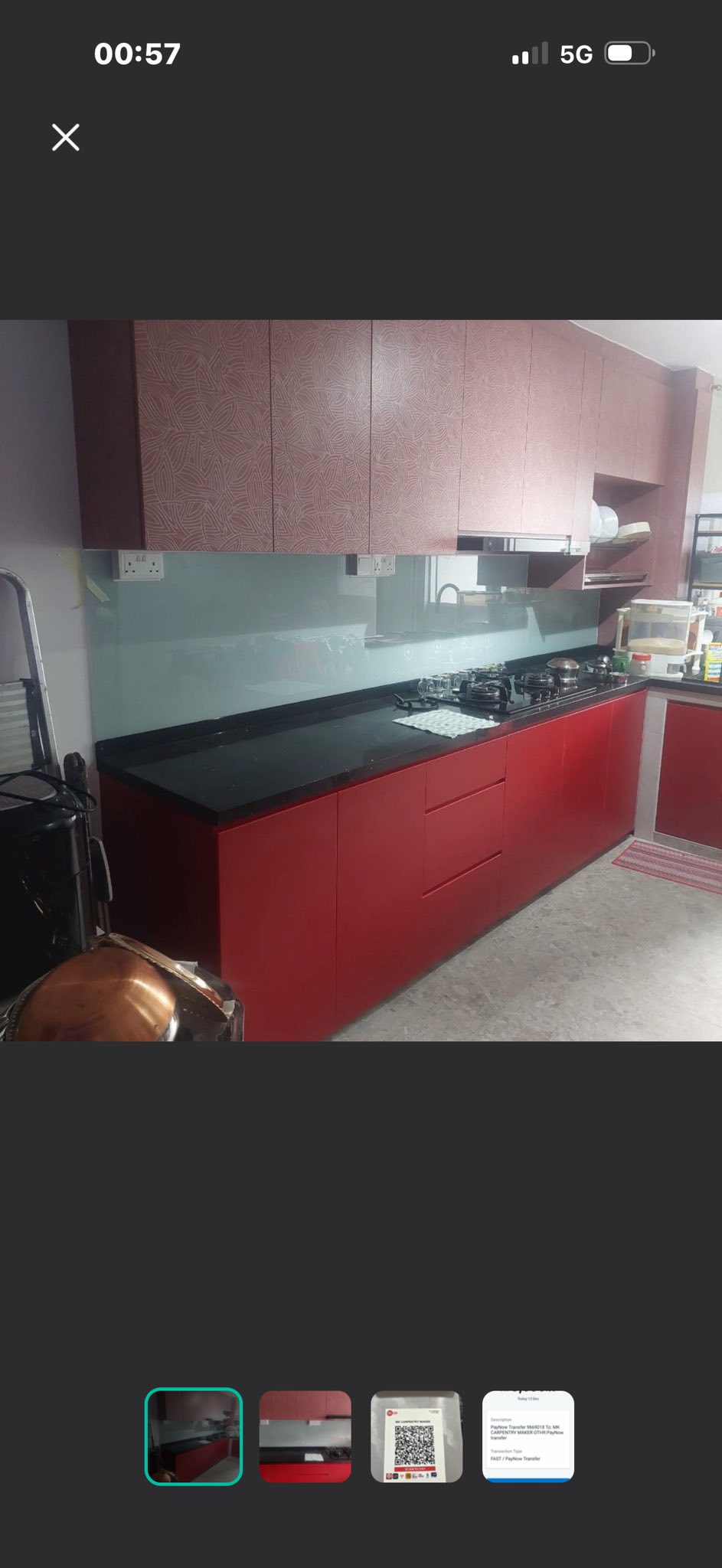 Contemporary Red L-Shape Kitchen