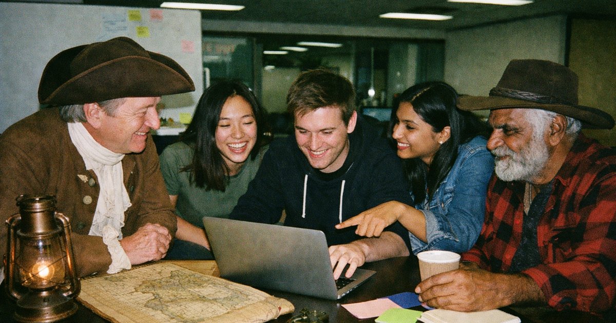 Australian founders collaborating in a modern workspace