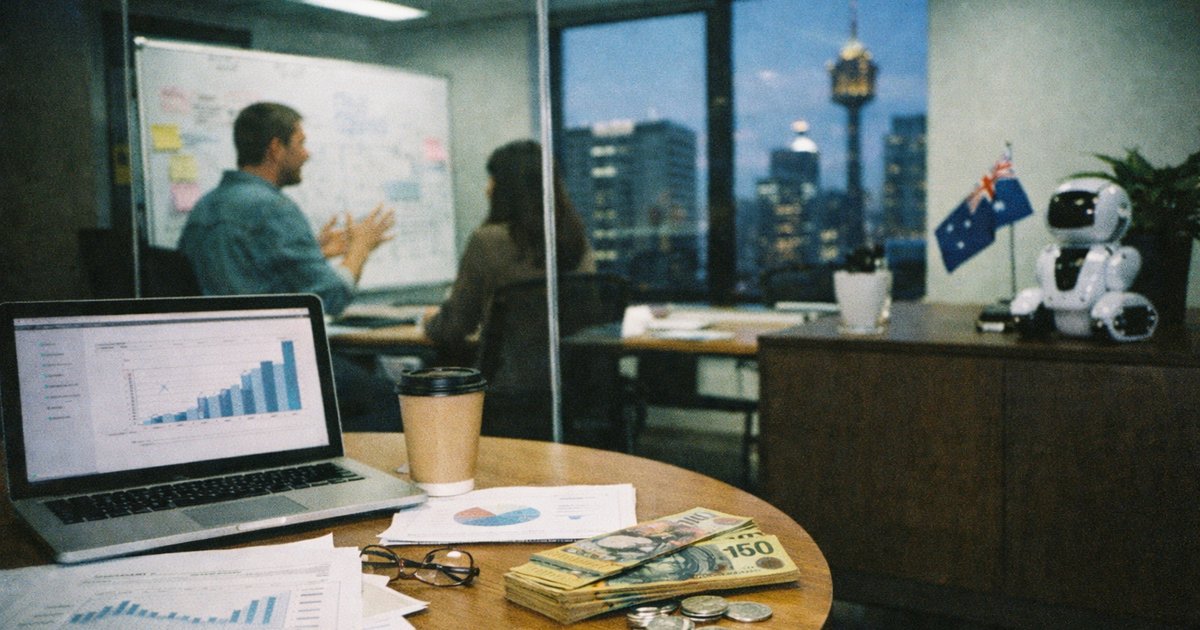 Abstract financial graphs in a meeting setting, symbolising venture capital decisions
