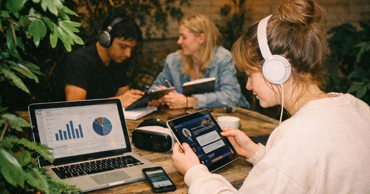 A retro-inspired scene showcasing diverse individuals collaborating in a tech startup environment.