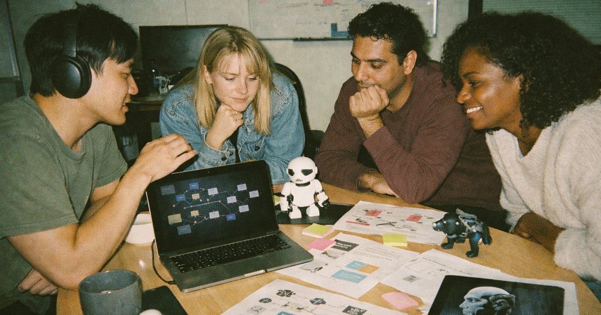 Person coordinating multiple AI agent workflows on a screen