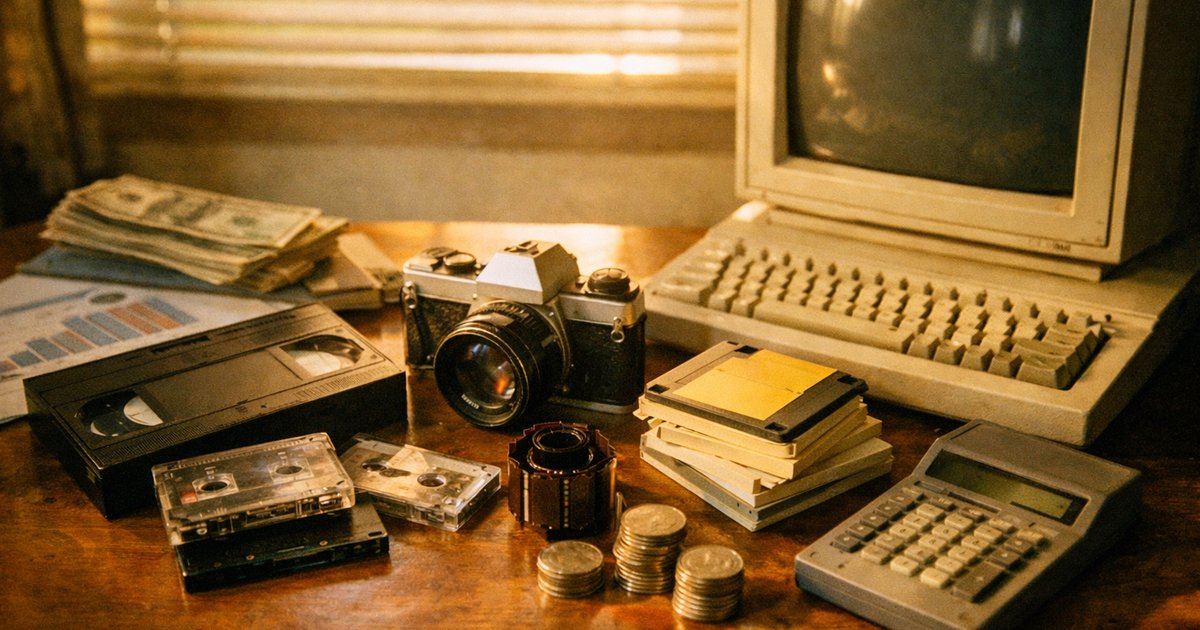 Colorful 90s aesthetic photo of diverse tech professionals collaborating in a startup environment.