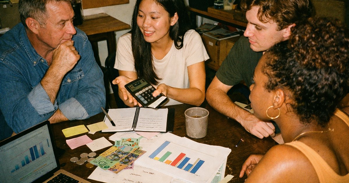 Team reviewing pricing scenarios on laptops and whiteboard