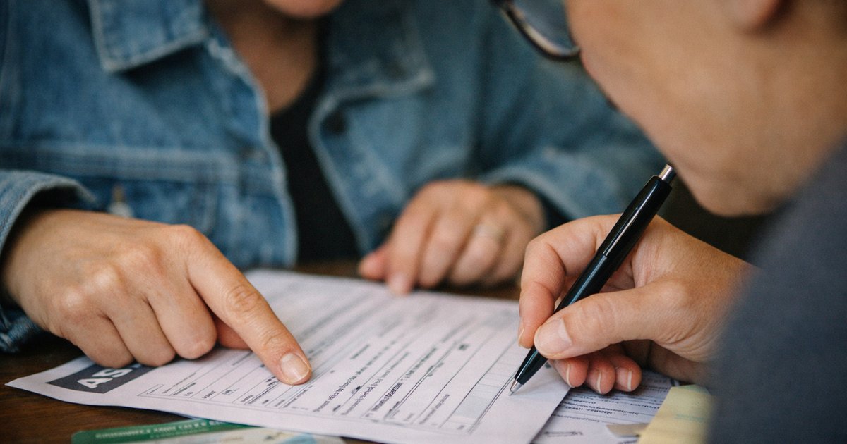 Founder\u2019s hands sorting ABN forms, business structure notes and startup budget receipts