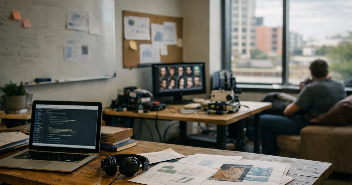 Candid desk scene with