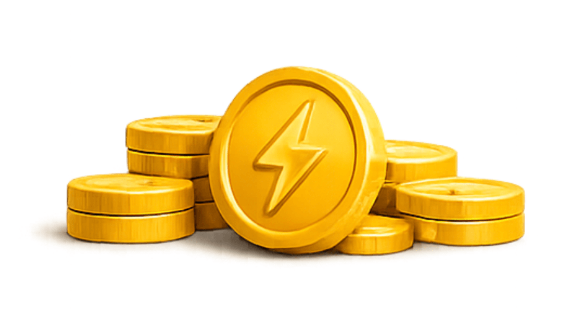 Stacks of gold Watt coins for first prize