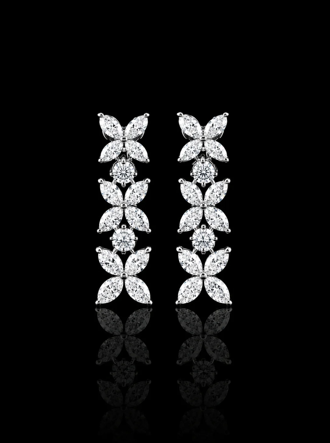 Długie diamentowe kolczyki wiszące "LuxuryAvenue™"
