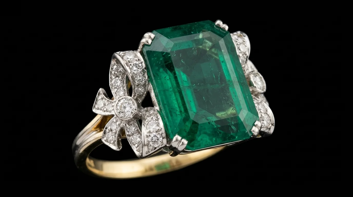 Pierścionek "EmeraldGrandeur™"