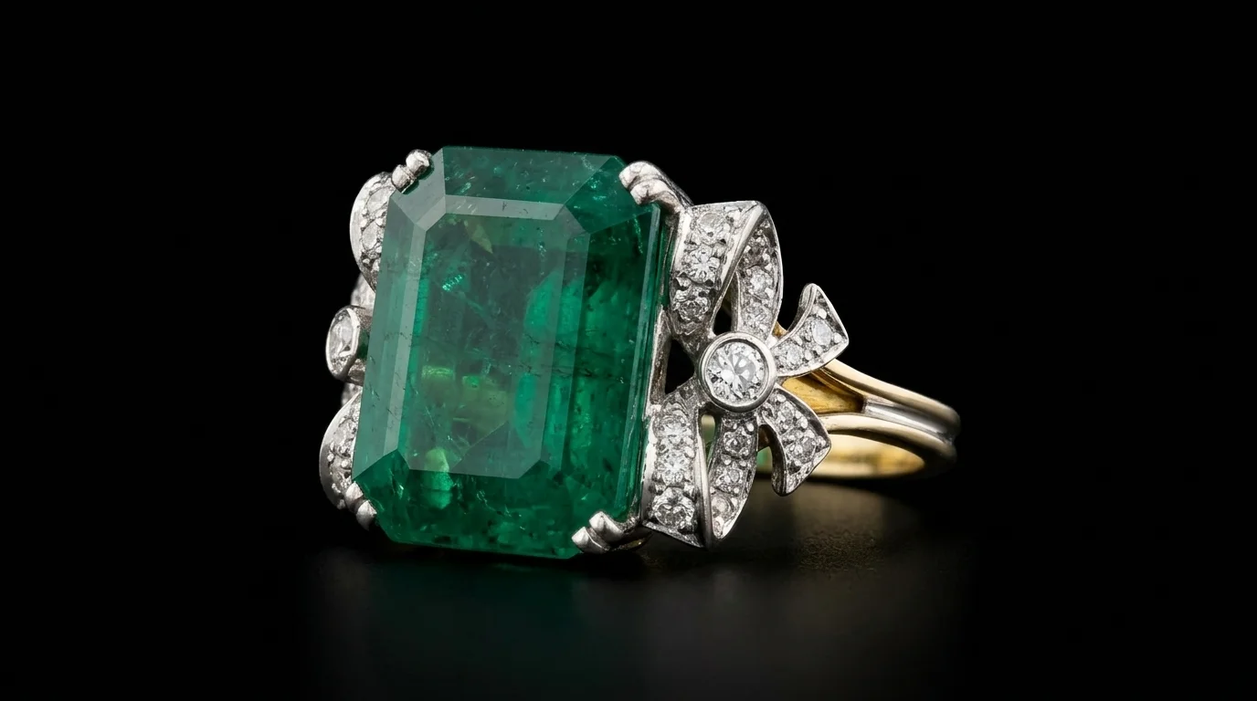 Pierścionek "EmeraldGrandeur™"