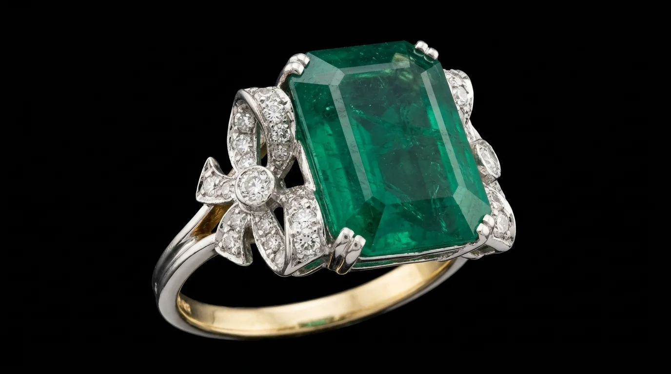 Pierścionek "EmeraldGrandeur™"