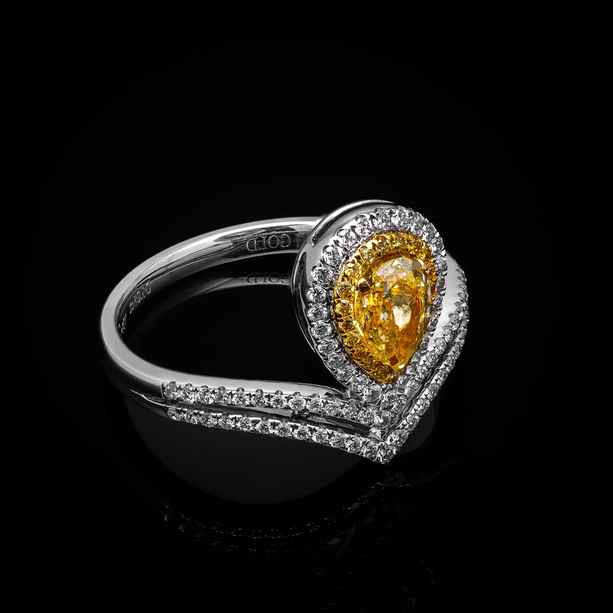 Pierścionek FancyYellow Pear