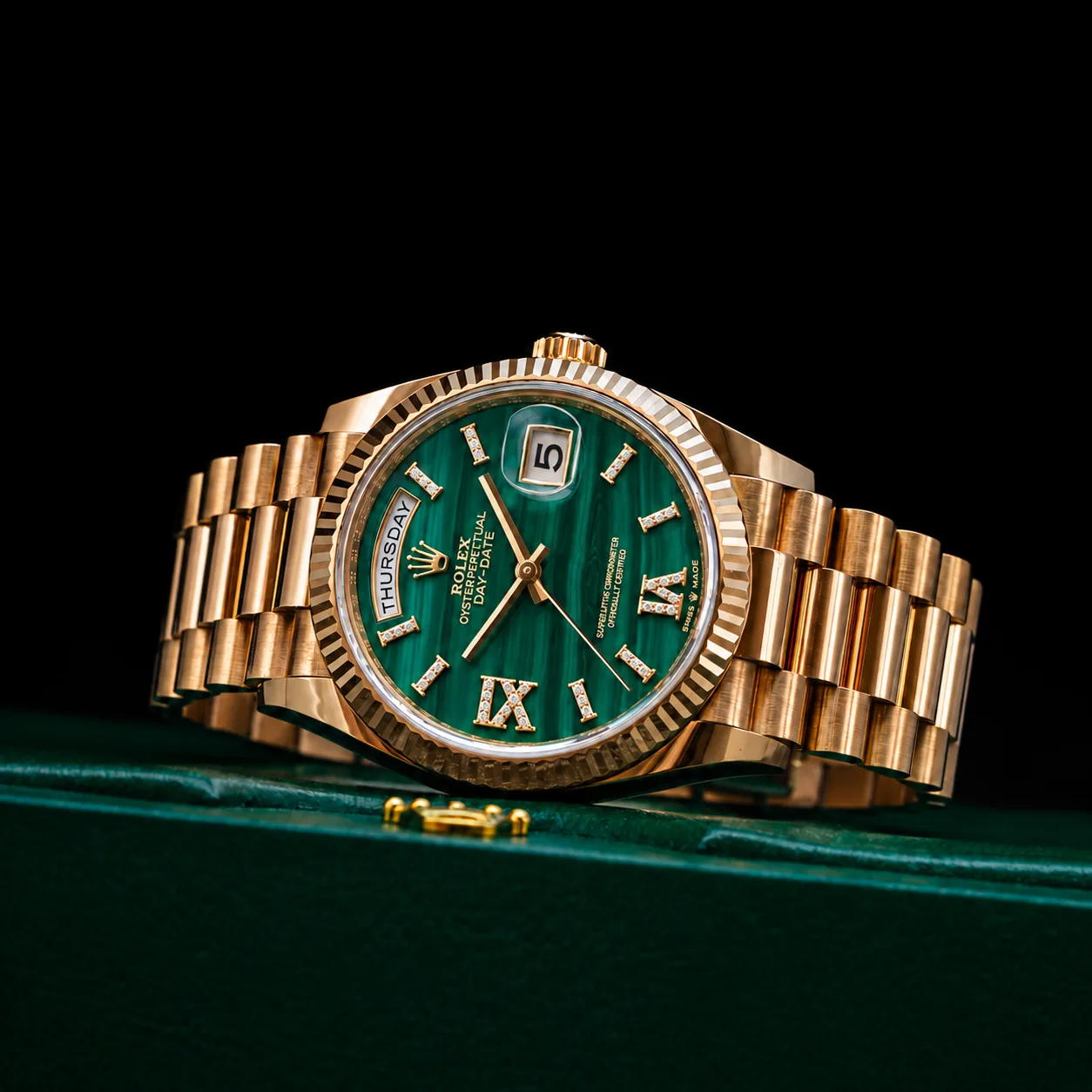 Rolex Day-Date 36 Malachite Diamonds - zdjęcie 1