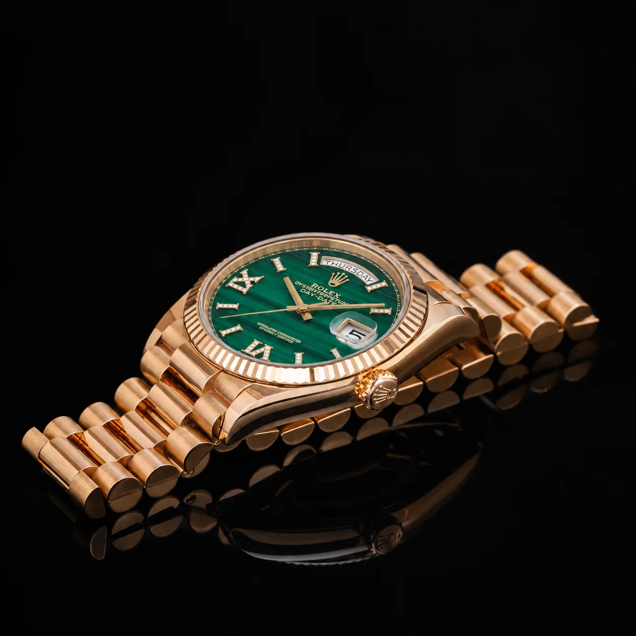 Rolex Day-Date 36 Malachite Diamonds miniatura 3