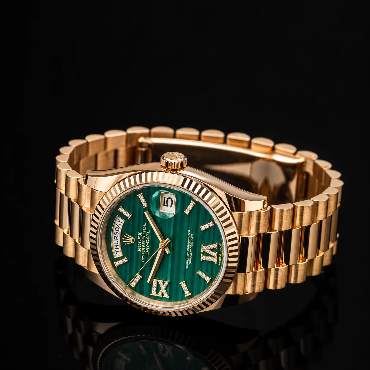 Rolex Day-Date 36 Malachite Diamonds miniatura 6