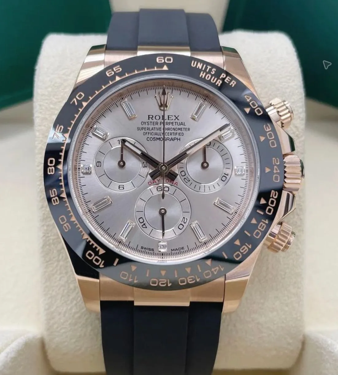 Rolex Daytona 116515LN Rose gold Sundust Baguette dial miniatura 2