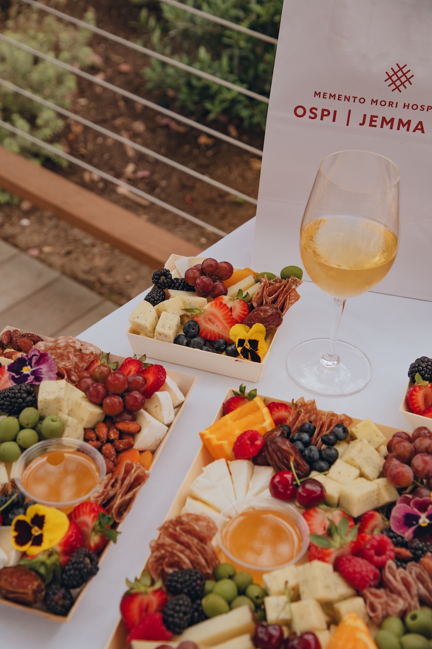 Charcuterie and wine display
