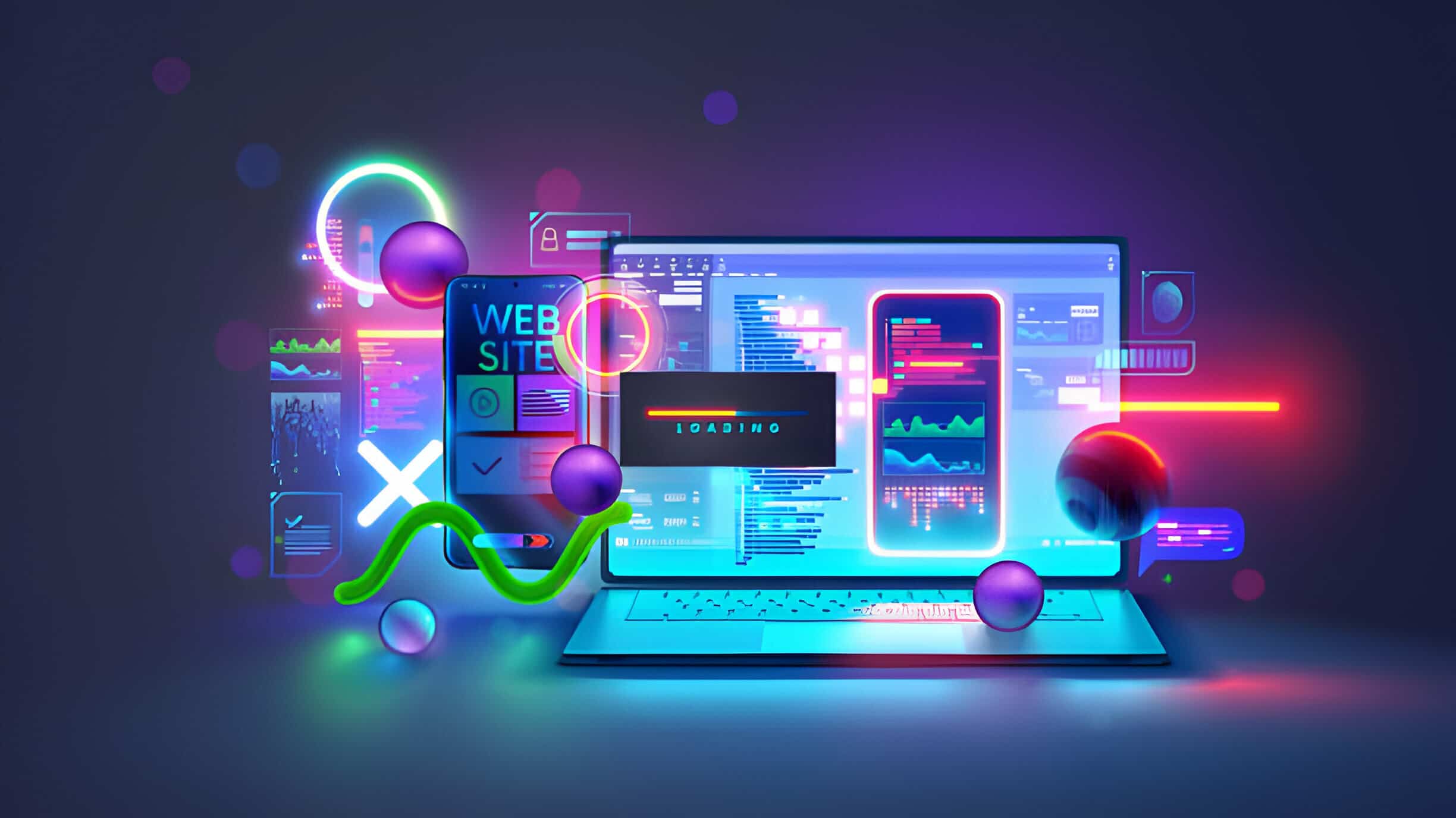 Introduction to web development image - represents an illustration of a computer