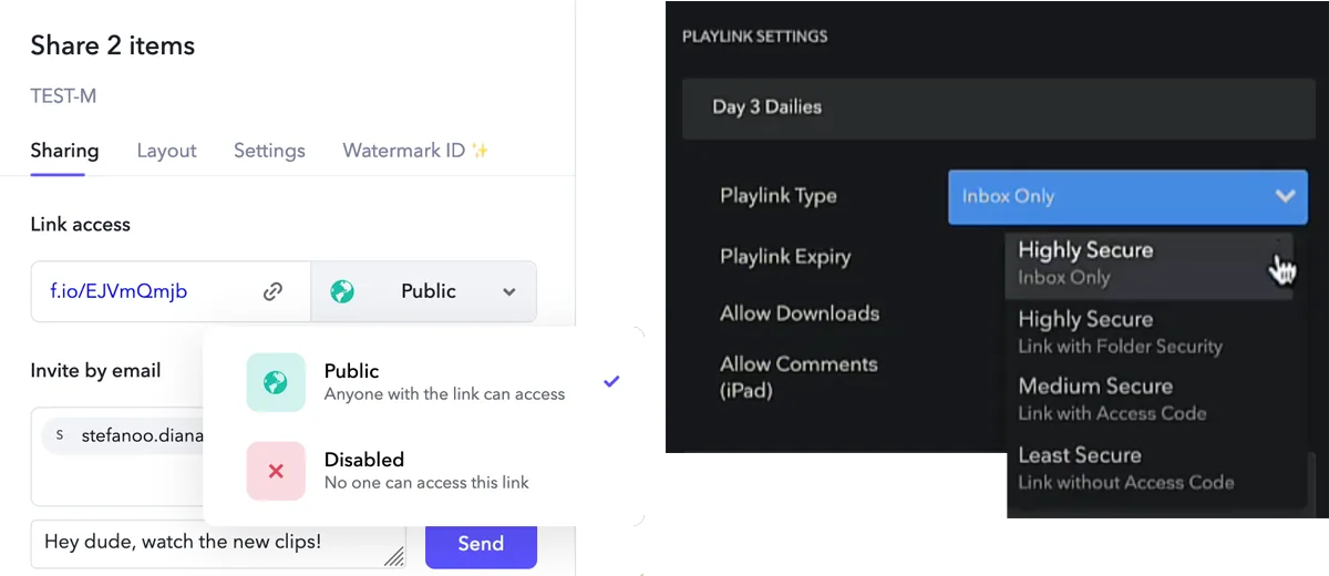 Easy links security levels