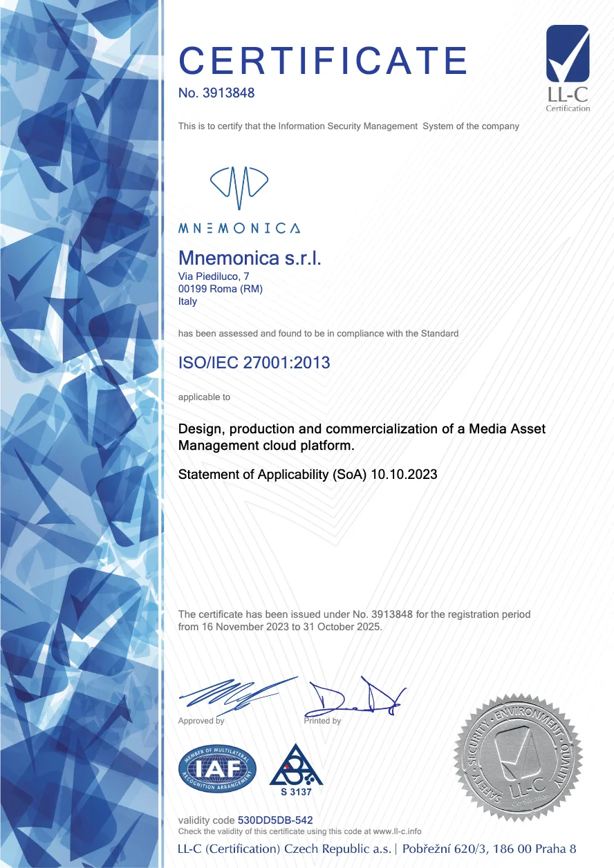 Mnemonica ISO 27001