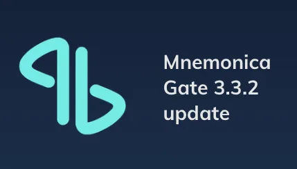 Mnemonica Gate icon with the text “Mnemonica Gate 3.3.2 update”