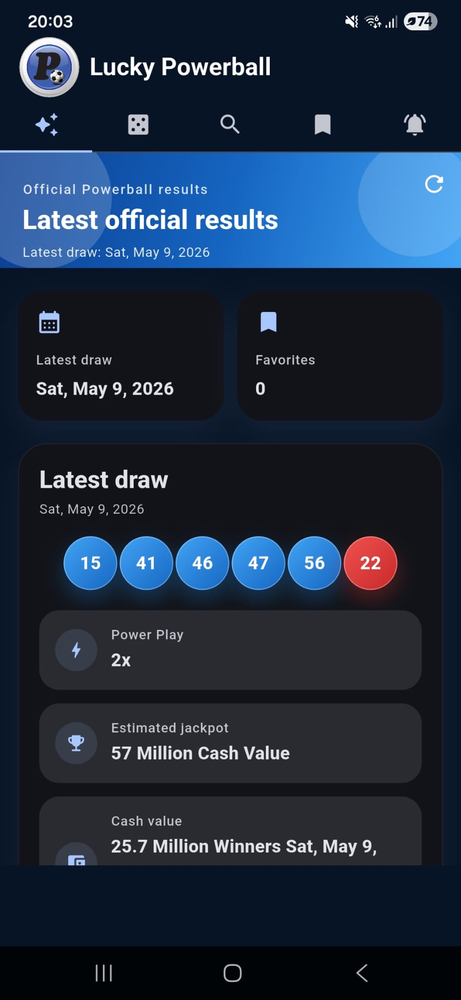 Lucky Powerball screenshot 1