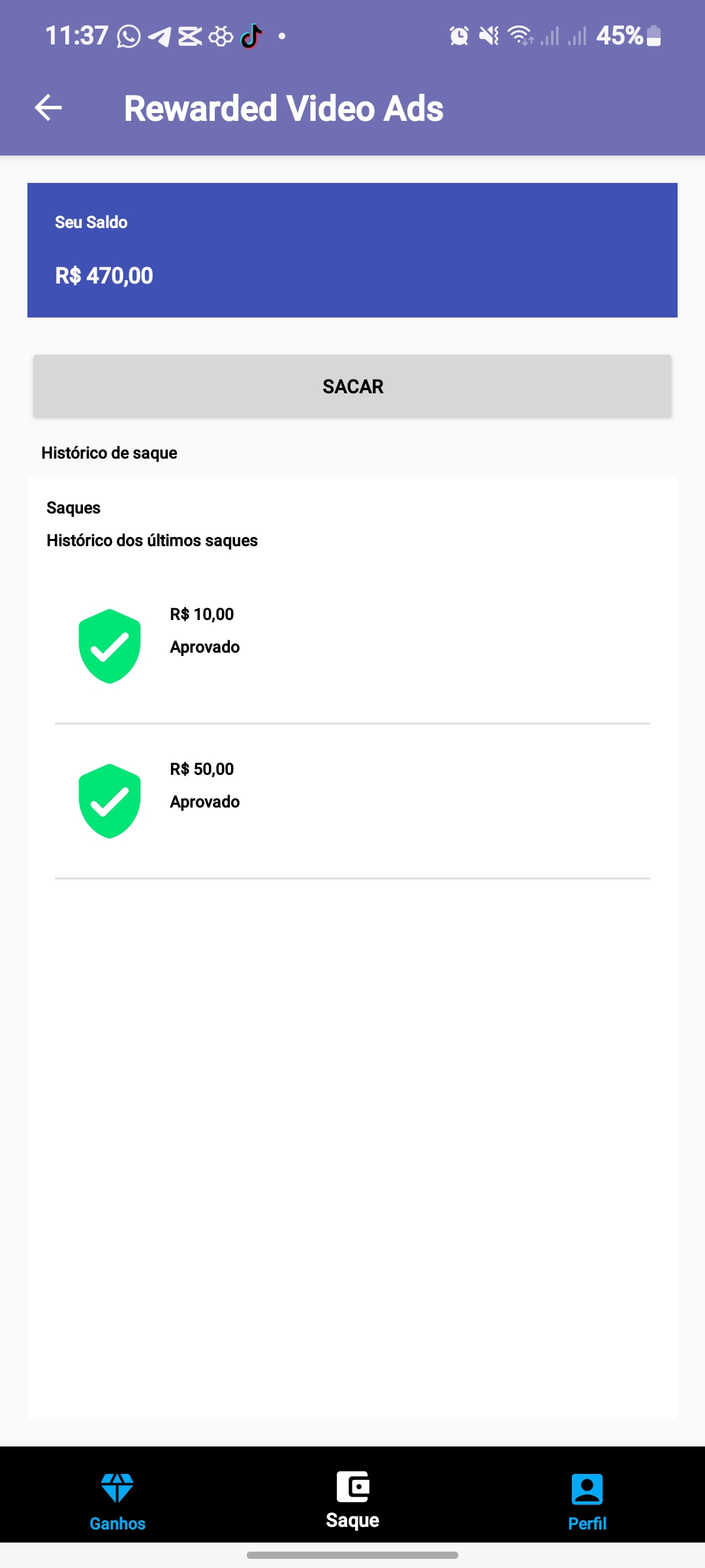 Reward Vídeo ads — Screenshot 4
