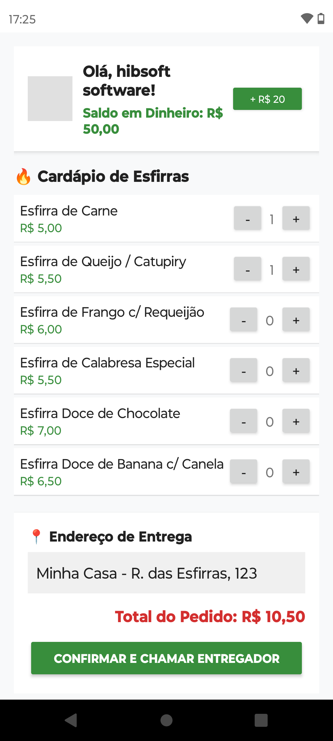 App esfirra pedi seu pedido  — Screenshot 1