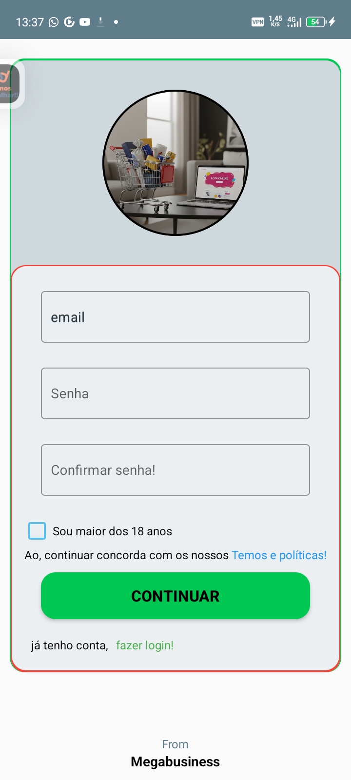 Loja online — Screenshot 3