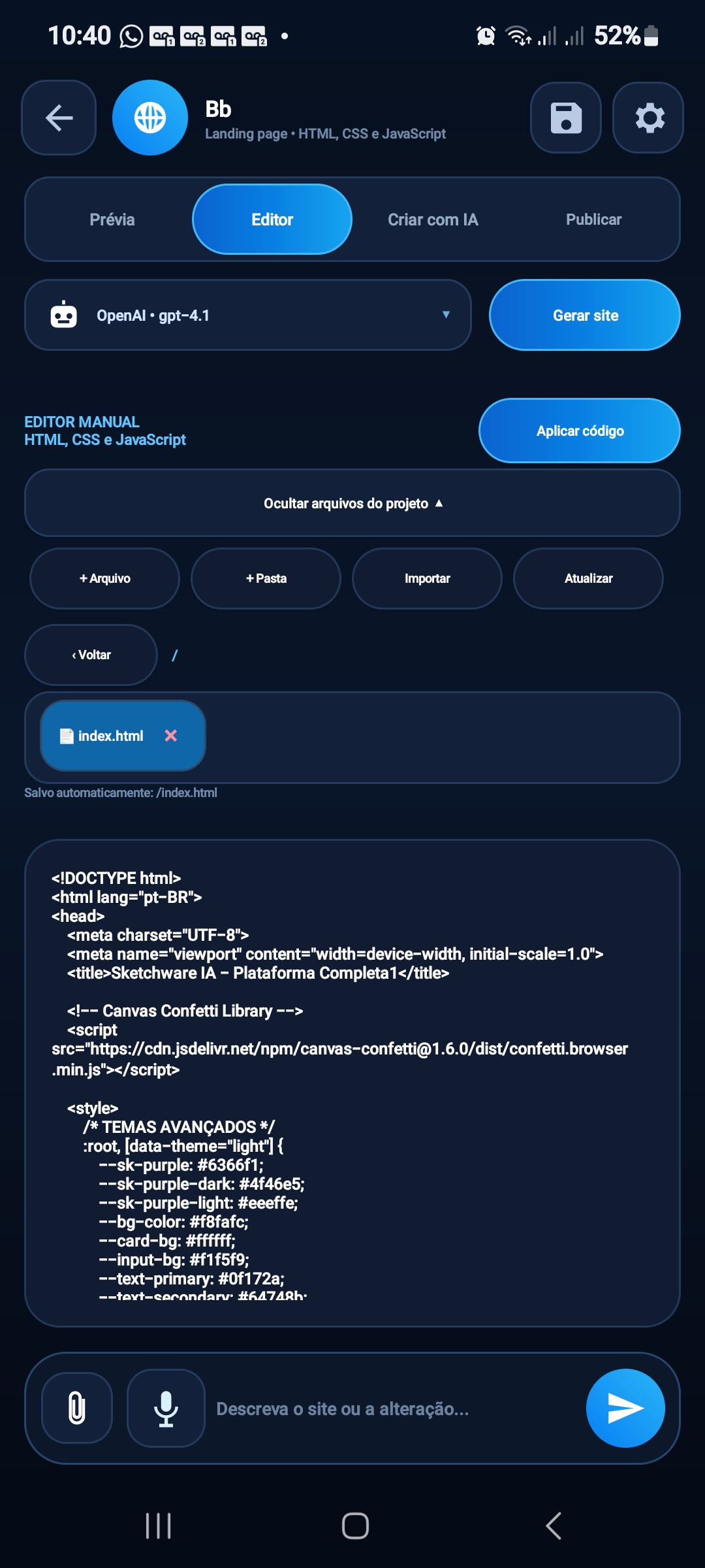 Up Web IA — Screenshot 3